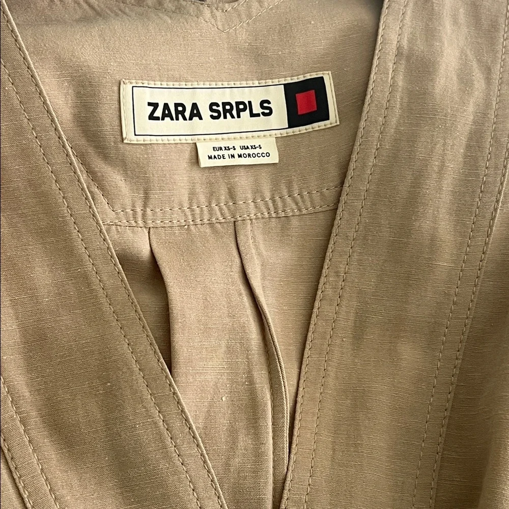 ZARA SRPLS size XS-S: Tan Wrap Dress: never worn - Picture 4 of 9